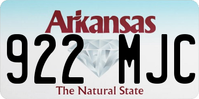 AR license plate 922MJC