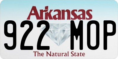 AR license plate 922MOP