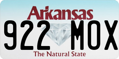 AR license plate 922MOX