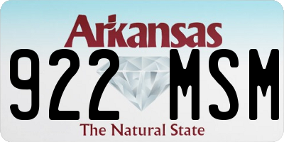 AR license plate 922MSM