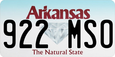 AR license plate 922MSO