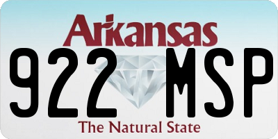 AR license plate 922MSP