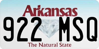 AR license plate 922MSQ