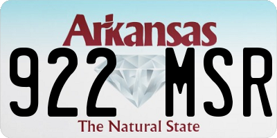 AR license plate 922MSR