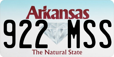 AR license plate 922MSS