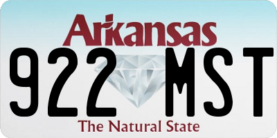 AR license plate 922MST