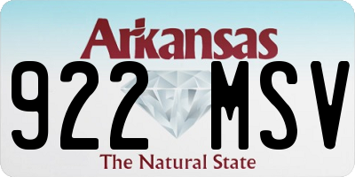AR license plate 922MSV