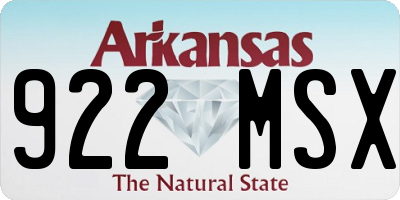 AR license plate 922MSX