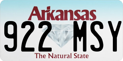 AR license plate 922MSY