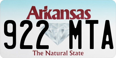 AR license plate 922MTA