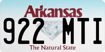 AR license plate 922MTI