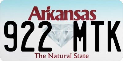 AR license plate 922MTK