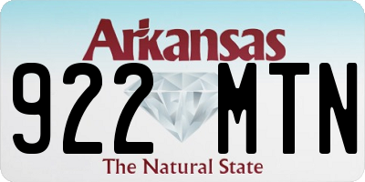 AR license plate 922MTN