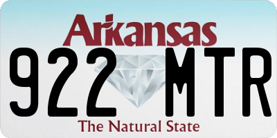 AR license plate 922MTR