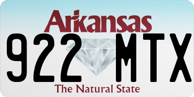 AR license plate 922MTX