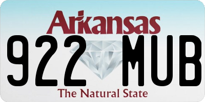 AR license plate 922MUB