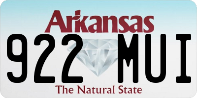 AR license plate 922MUI