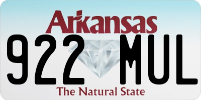 AR license plate 922MUL