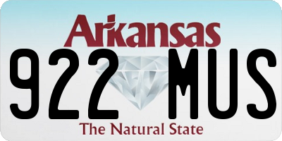 AR license plate 922MUS