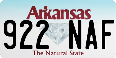 AR license plate 922NAF