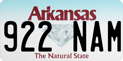 AR license plate 922NAM