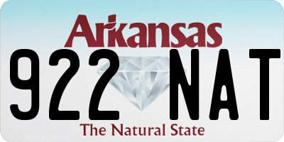 AR license plate 922NAT