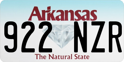 AR license plate 922NZR