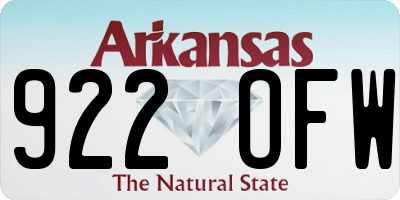 AR license plate 922OFW
