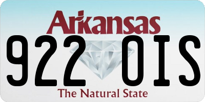 AR license plate 922OIS
