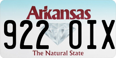 AR license plate 922OIX