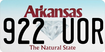 AR license plate 922UOR