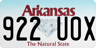 AR license plate 922UOX