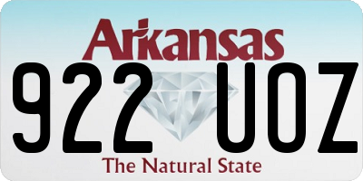 AR license plate 922UOZ