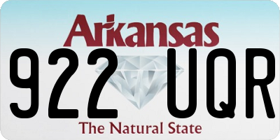 AR license plate 922UQR