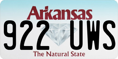 AR license plate 922UWS