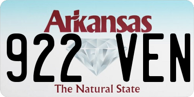 AR license plate 922VEN