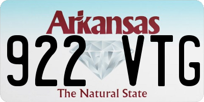 AR license plate 922VTG