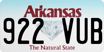 AR license plate 922VUB