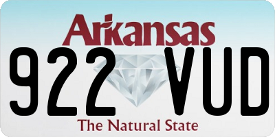 AR license plate 922VUD