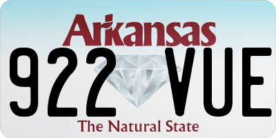 AR license plate 922VUE