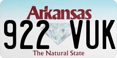 AR license plate 922VUK
