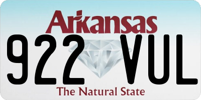 AR license plate 922VUL