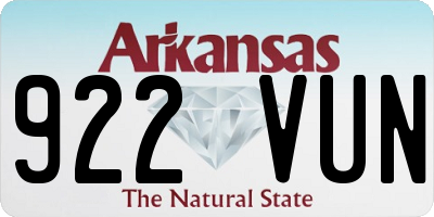 AR license plate 922VUN
