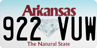 AR license plate 922VUW