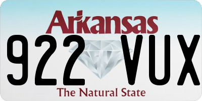 AR license plate 922VUX