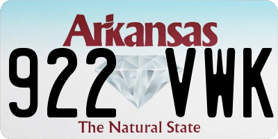 AR license plate 922VWK