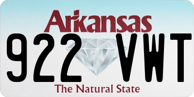 AR license plate 922VWT