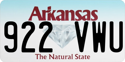AR license plate 922VWU