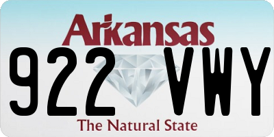 AR license plate 922VWY