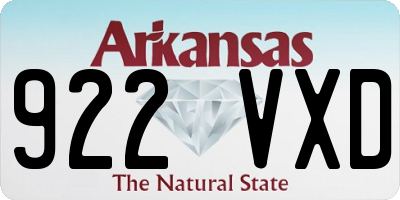 AR license plate 922VXD